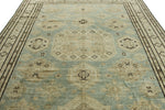 9x12 Light Blue and Ivory Turkish Tribal Rug