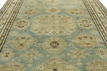 9x12 Light Blue and Ivory Turkish Tribal Rug