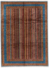 9x12 Multicolor and Blue Kazak Tribal Rug