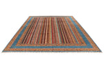 9x12 Multicolor and Blue Kazak Tribal Rug