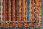 9x12 Multicolor and Blue Kazak Tribal Rug