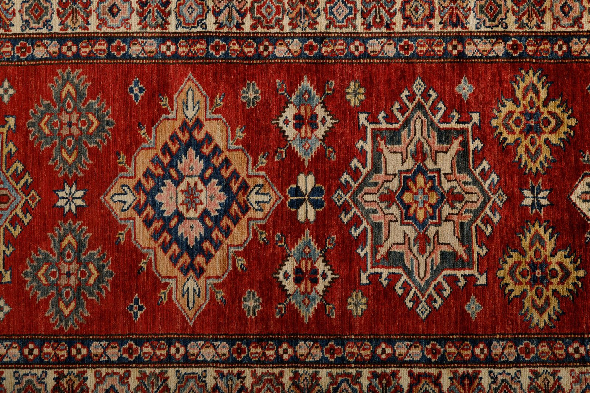 3x32 Red and Ivory Kazak Tribal Runner