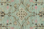 8x11 Light Green and Multicolor Turkish Tribal Rug