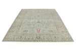 8x11 Light Green and Multicolor Turkish Tribal Rug