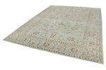 8x11 Light Green and Multicolor Turkish Tribal Rug