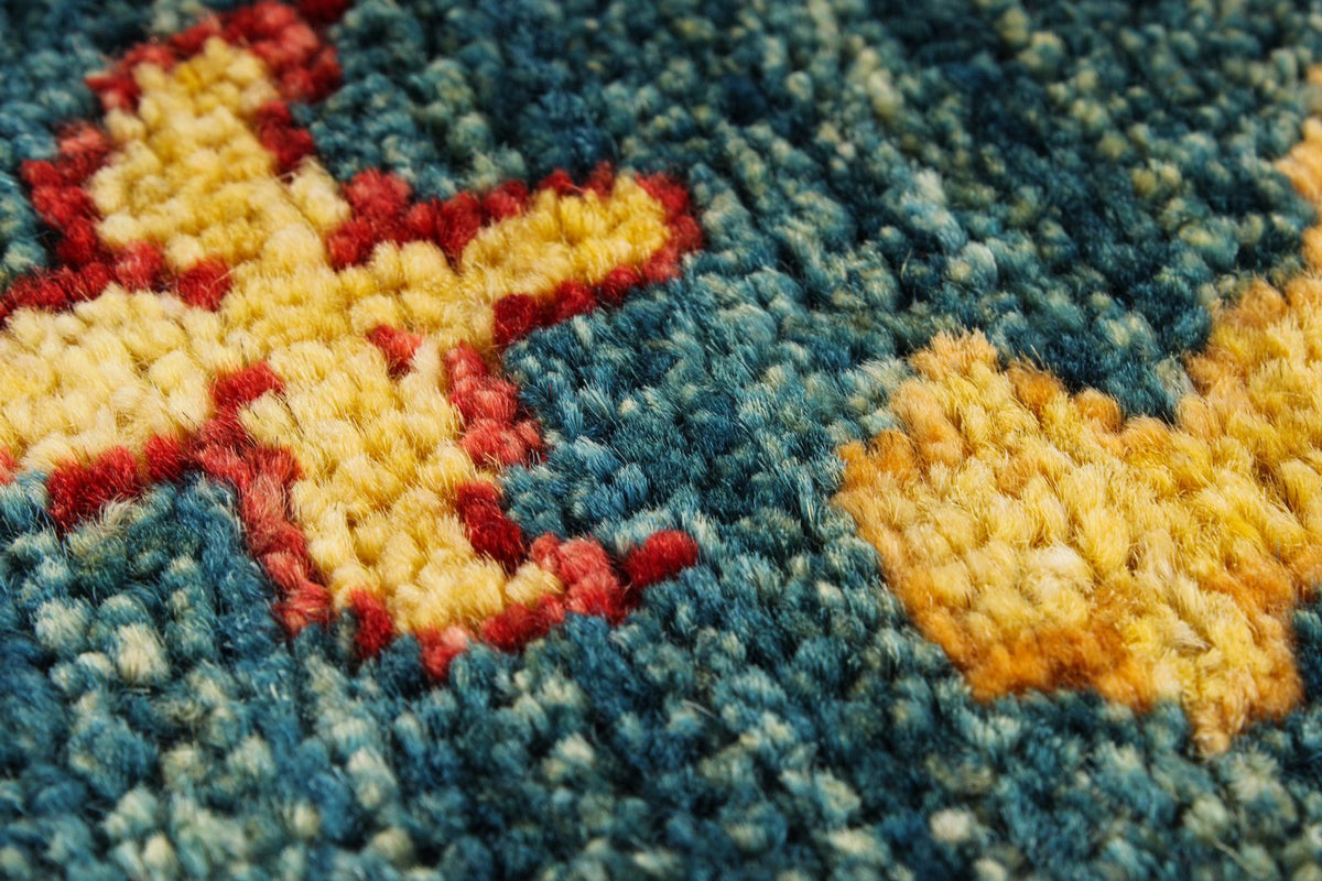 8x10 Light Blue and Multicolor Turkish Tribal Rug