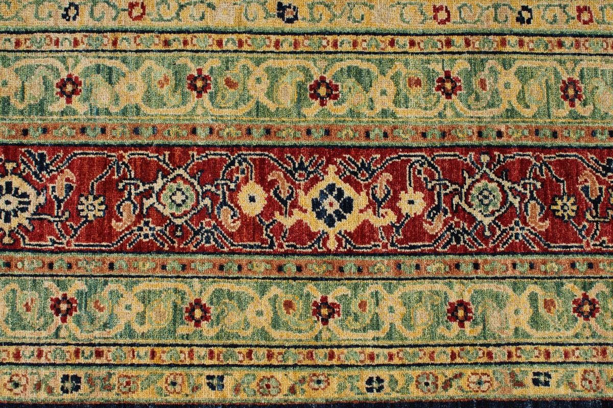 9x12 Navy and Multicolor Anatolian Tribal Rug