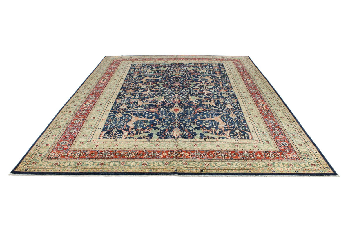 9x12 Navy and Multicolor Anatolian Tribal Rug