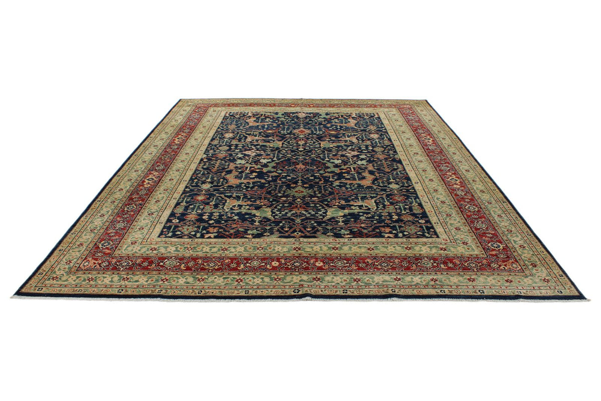 9x12 Navy and Multicolor Anatolian Tribal Rug