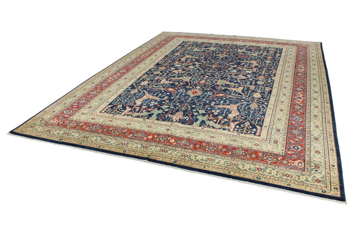 9x12 Navy and Multicolor Anatolian Tribal Rug