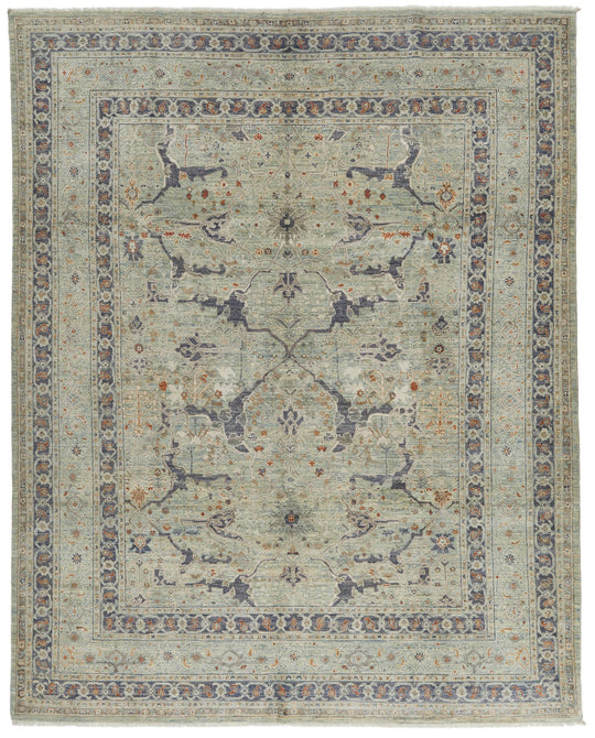 8x10 Light Blue and Gray Anatolian Traditional Rug
