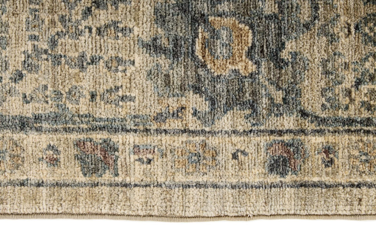6x9 Beige and Multicolor Turkish Tribal Rug