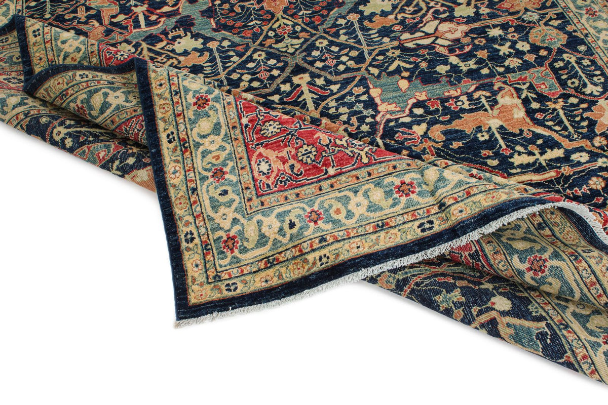 8x10 Navy and Multicolor Anatolian Traditional Rug