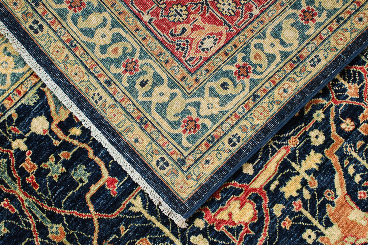 8x10 Navy and Multicolor Anatolian Traditional Rug