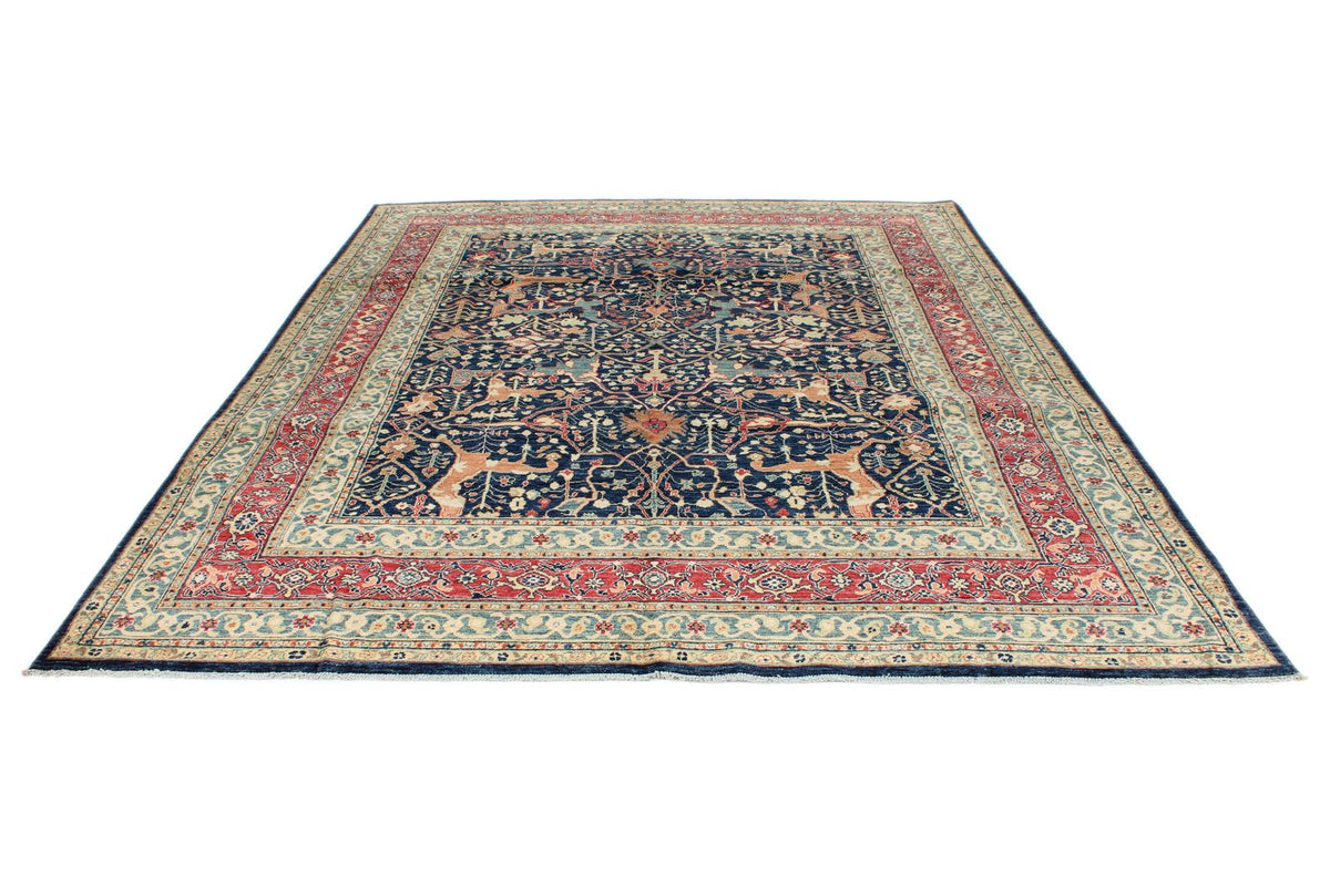 8x10 Navy and Multicolor Anatolian Traditional Rug