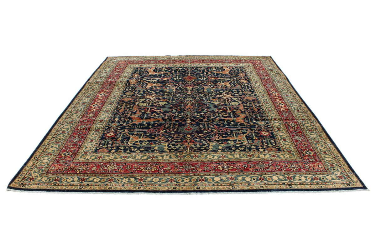 8x10 Navy and Multicolor Anatolian Traditional Rug