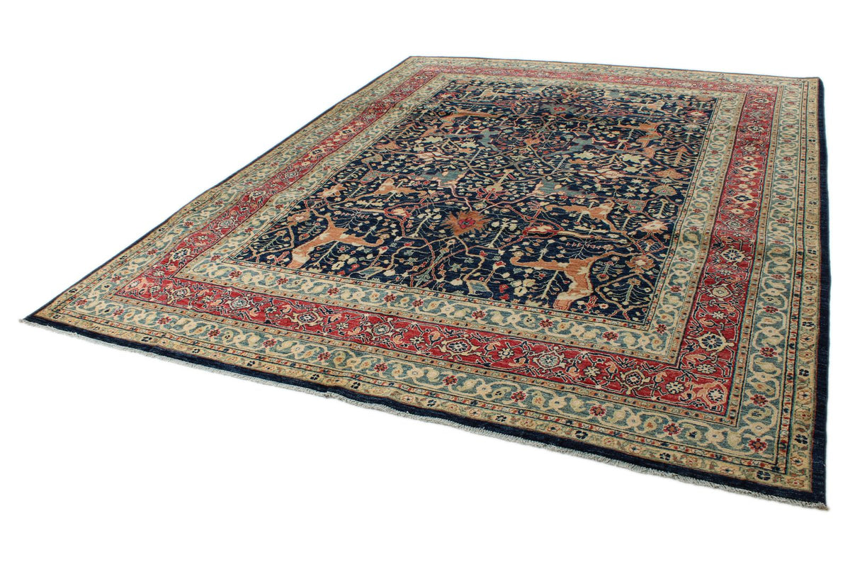 8x10 Navy and Multicolor Anatolian Traditional Rug