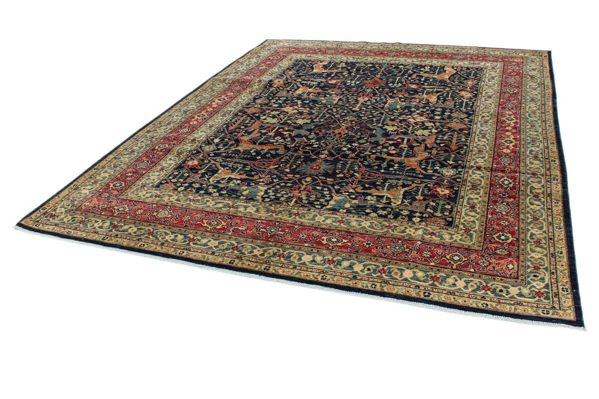 8x10 Navy and Multicolor Anatolian Traditional Rug