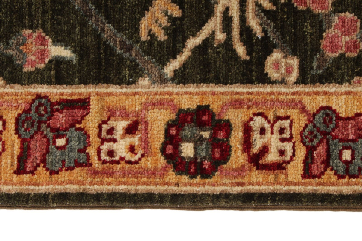 4x12 Green and Beige Anatolian Traditional Runner