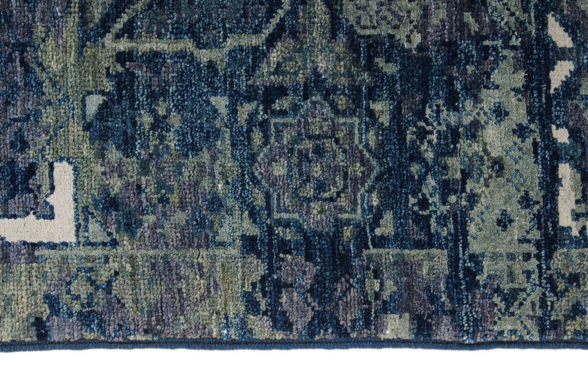 3x12 Blue and Gray Turkish Tribal Runner