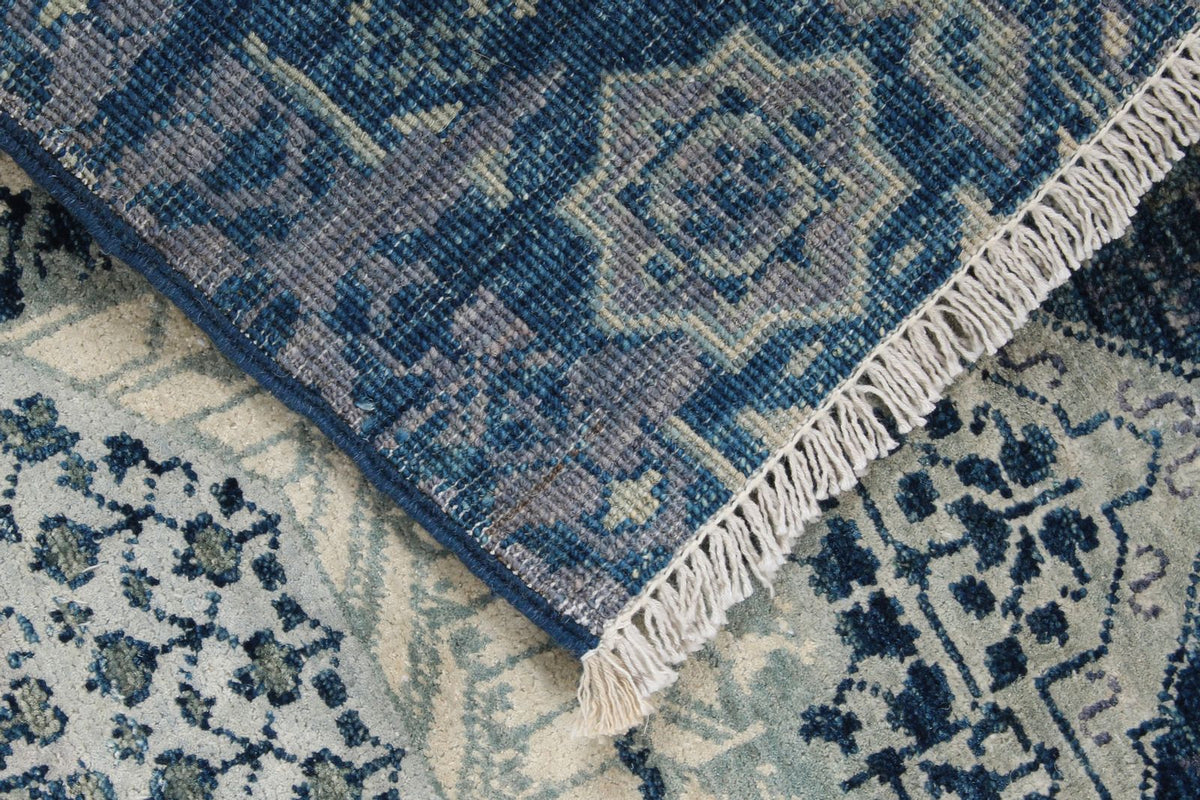 3x12 Blue and Gray Turkish Tribal Runner