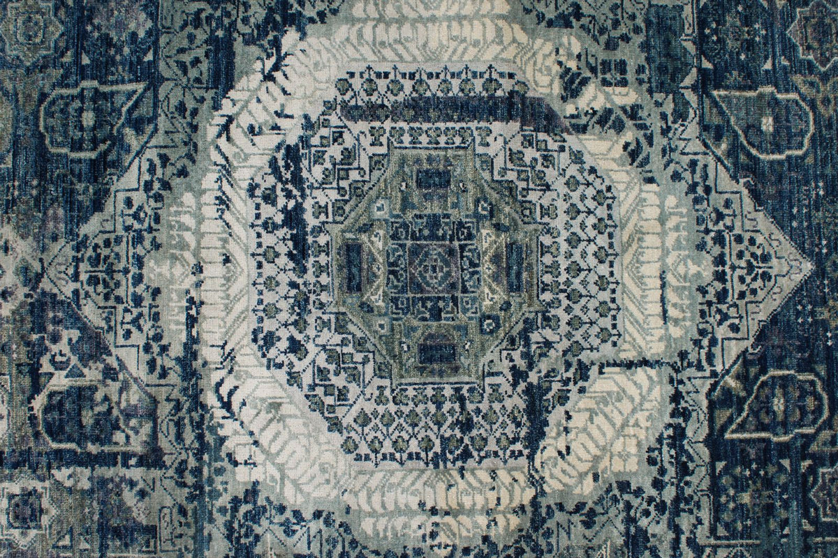 3x12 Blue and Gray Turkish Tribal Runner