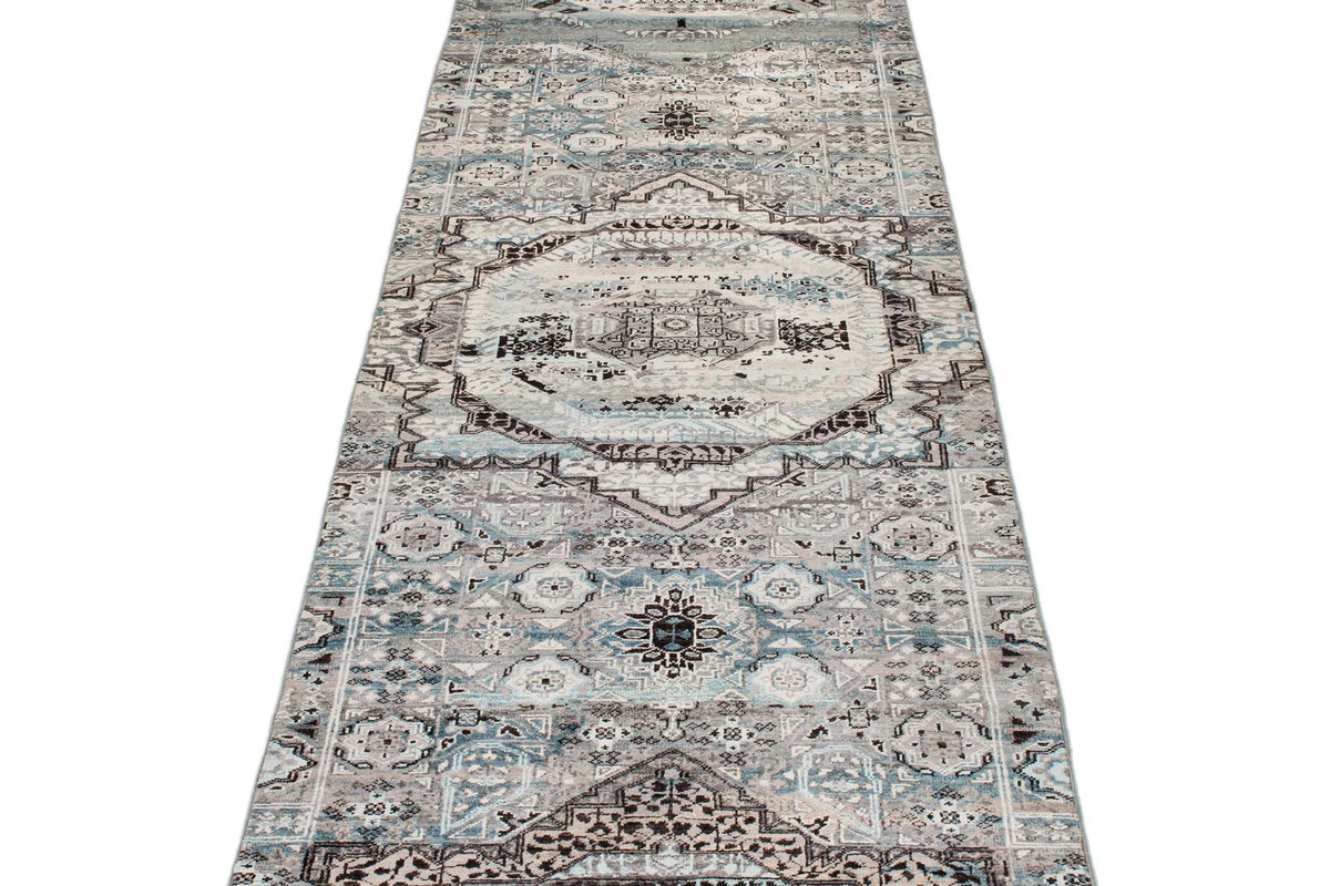 3x12 Gray and Multicolor Turkish Tribal Runner