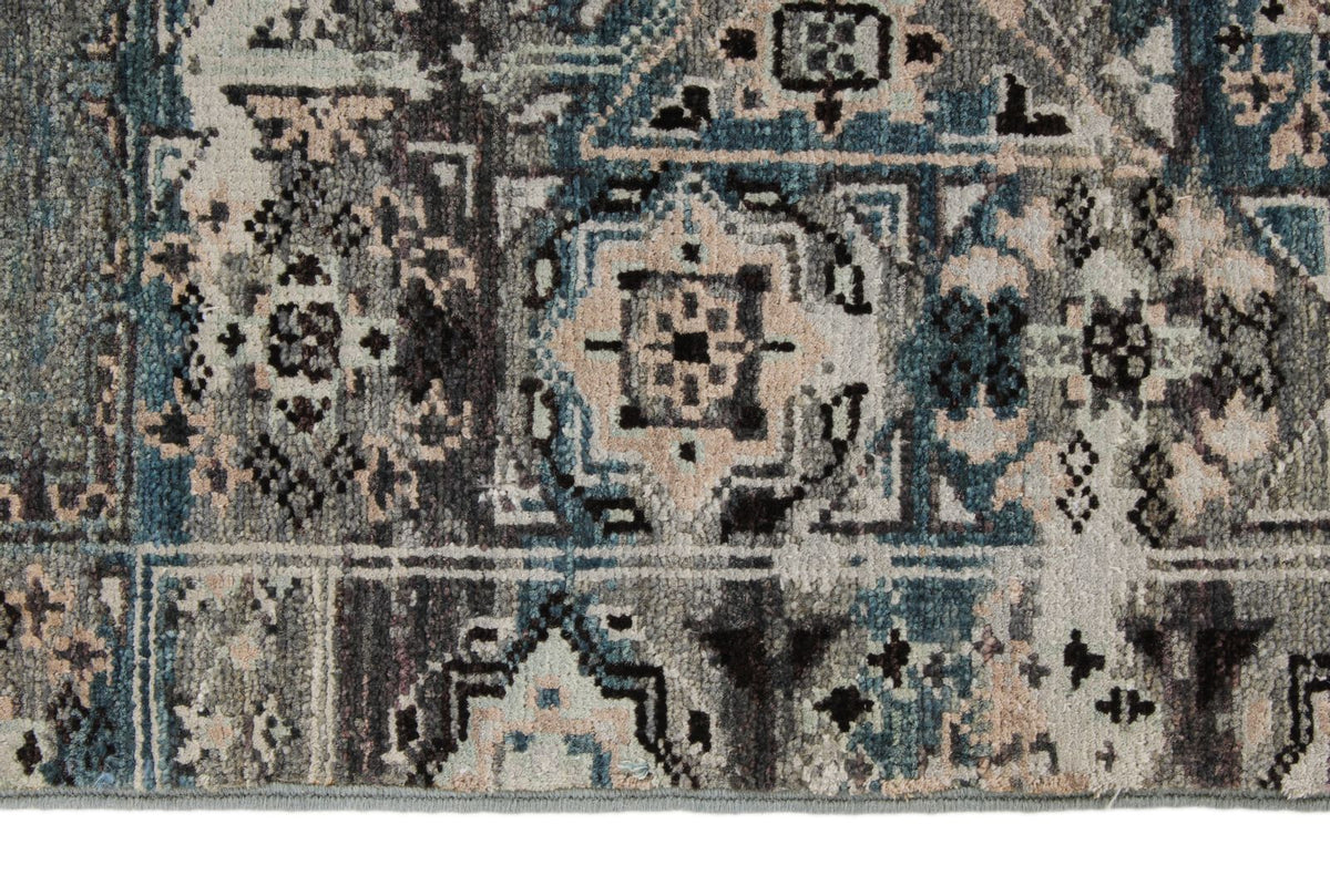 3x12 Gray and Multicolor Turkish Tribal Runner