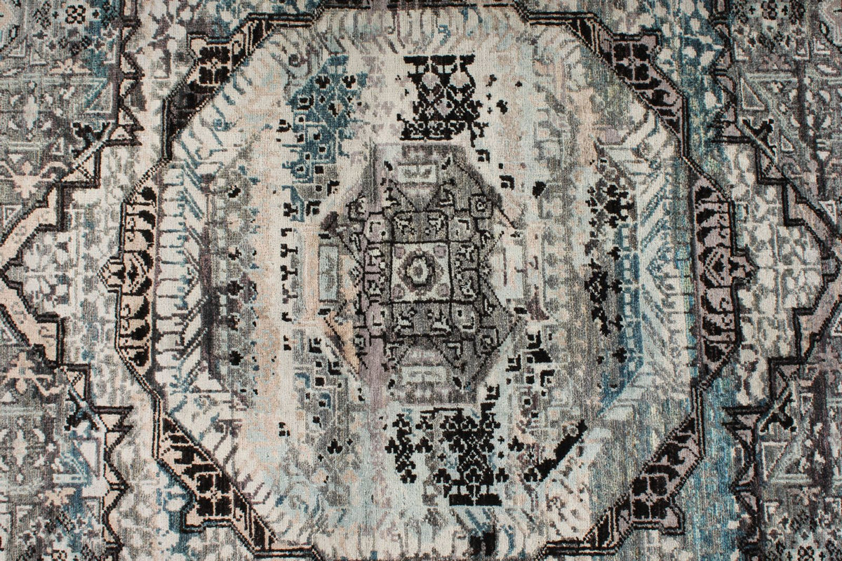 3x12 Gray and Multicolor Turkish Tribal Runner