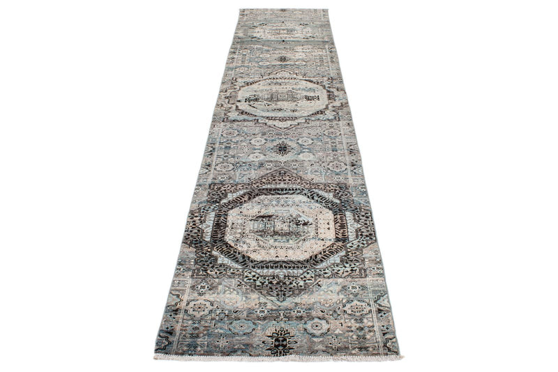 3x12 Gray and Multicolor Turkish Tribal Runner