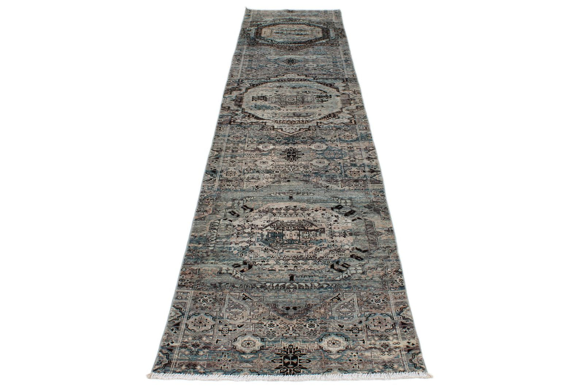 3x12 Gray and Multicolor Turkish Tribal Runner