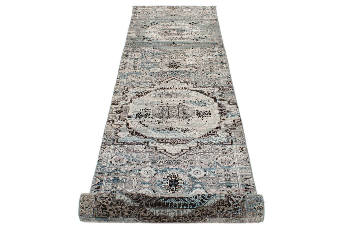 3x12 Gray and Multicolor Turkish Tribal Runner