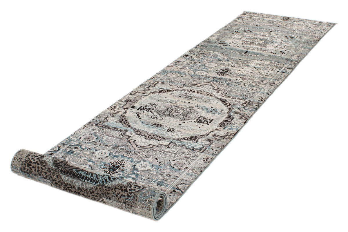 3x12 Gray and Multicolor Turkish Tribal Runner