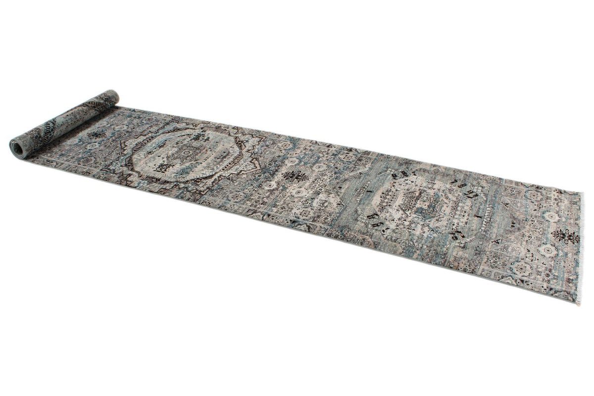 3x12 Gray and Multicolor Turkish Tribal Runner