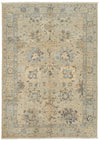 6x8 Beige and Multicolor Turkish Tribal Rug