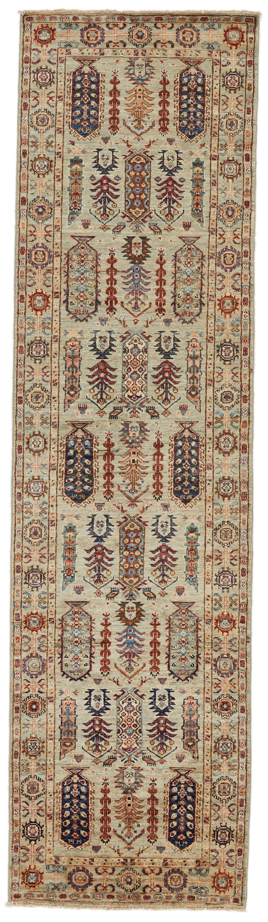 3x10 Gray and Multicolor Turkish Tribal Runner