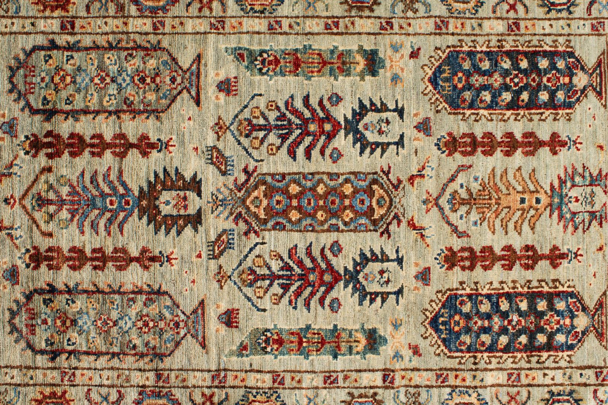 3x10 Gray and Multicolor Turkish Tribal Runner