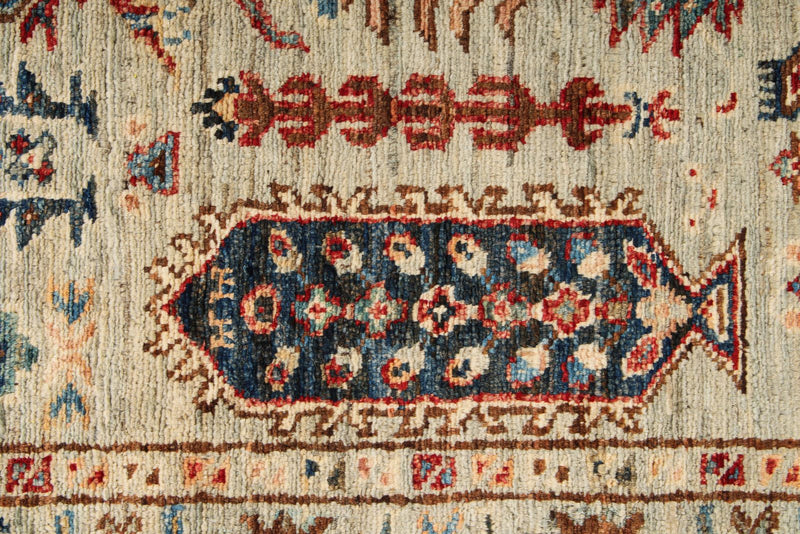 3x10 Gray and Multicolor Turkish Tribal Runner