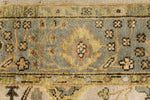 6x9 Beige and Blue Turkish Oushak Rug