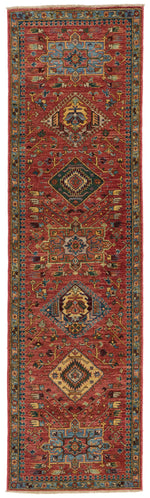 3x10 Red and Navy Anatolian Traditional Runner