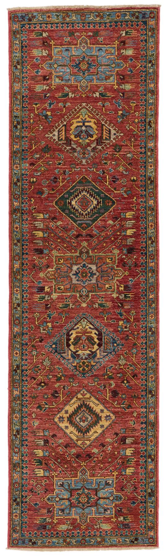 3x10 Red and Navy Anatolian Traditional Runner