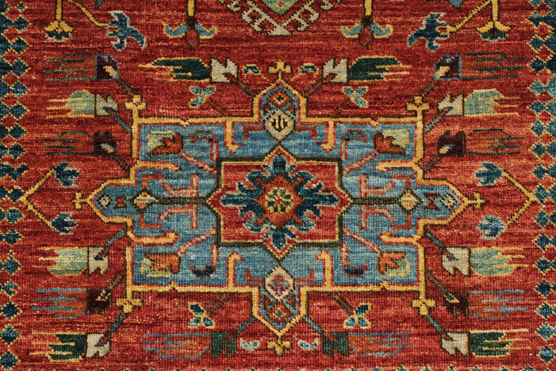 3x10 Red and Navy Anatolian Traditional Runner