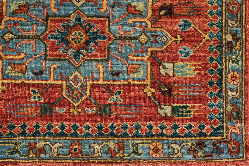 3x10 Red and Navy Anatolian Traditional Runner