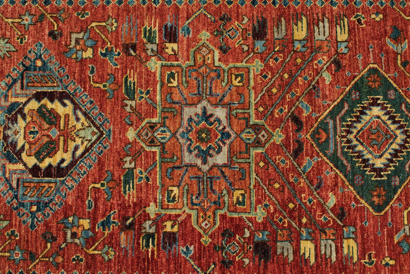 3x10 Red and Navy Anatolian Traditional Runner