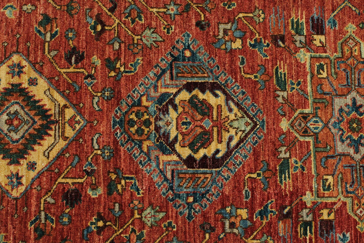 3x10 Red and Navy Anatolian Traditional Runner