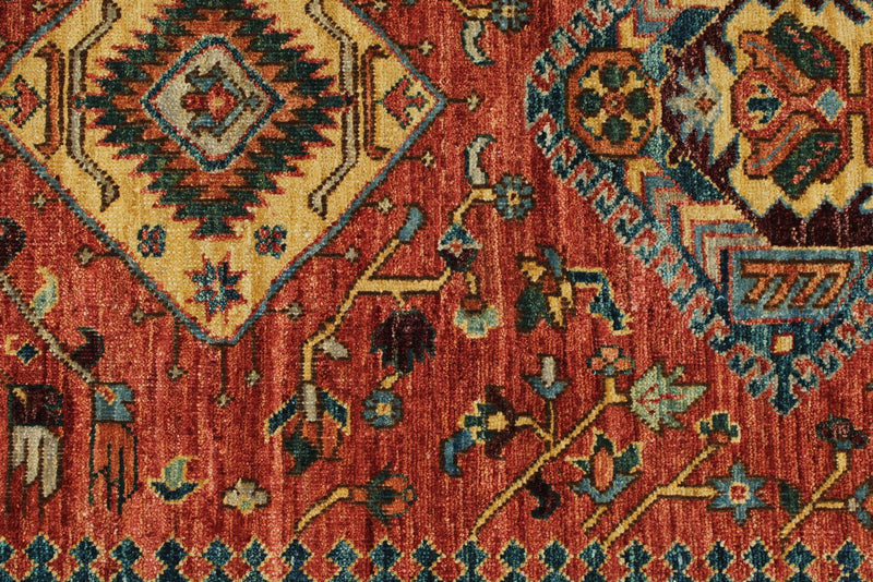 3x10 Red and Navy Anatolian Traditional Runner