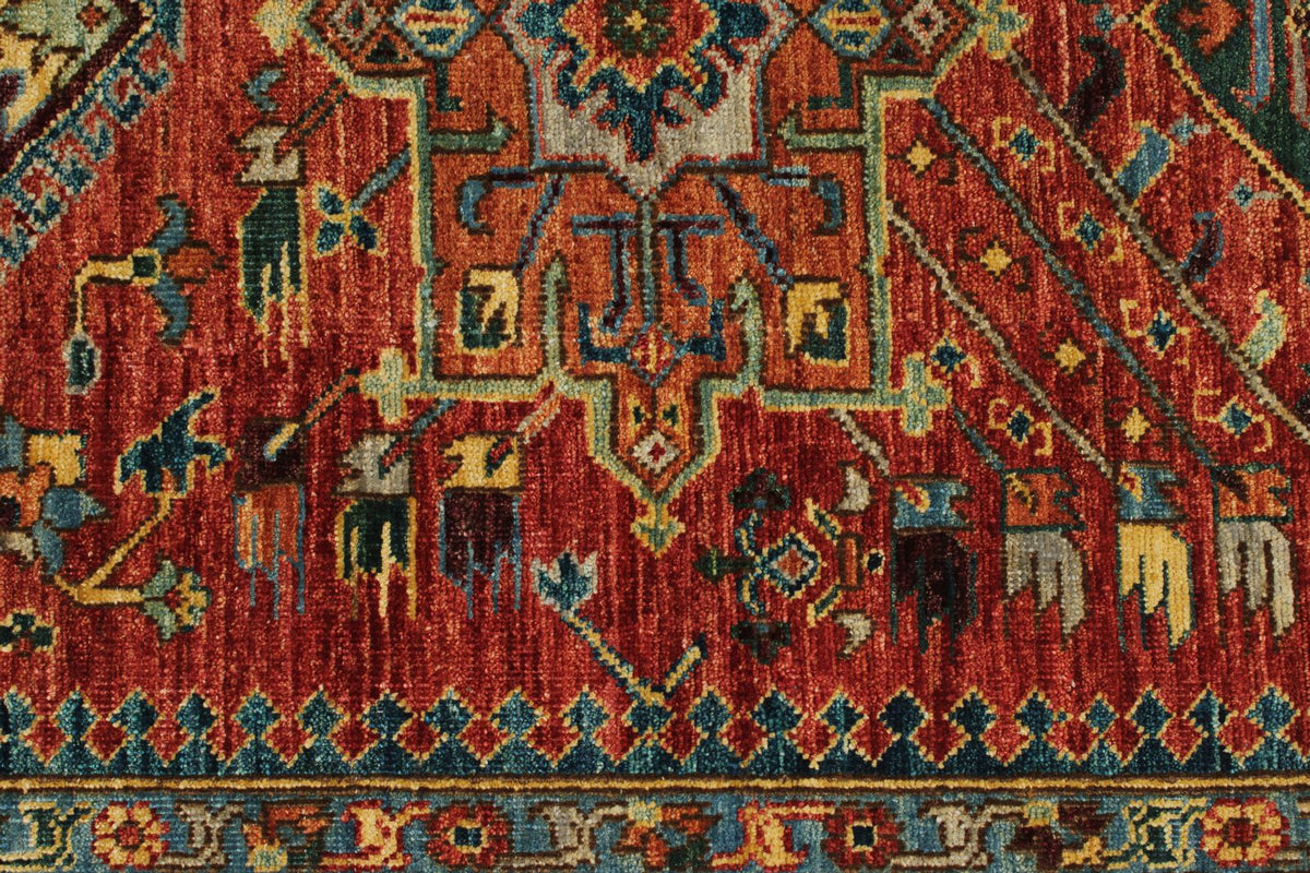 3x10 Red and Navy Anatolian Traditional Runner