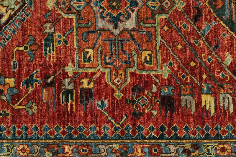 3x10 Red and Navy Anatolian Traditional Runner