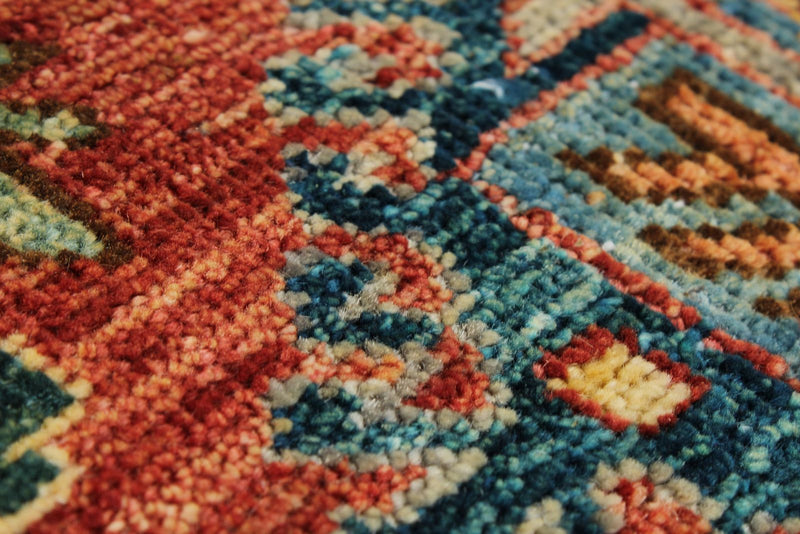 3x10 Red and Navy Anatolian Traditional Runner