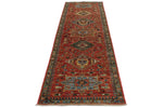 3x10 Red and Navy Anatolian Traditional Runner